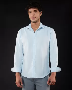 Light Blue Cotton Linen Shirt