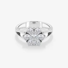 Miriam Floral Ring 18K White Gold (big)