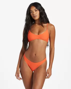 Tanlines V Bralette Bikini Top - Coral Craze